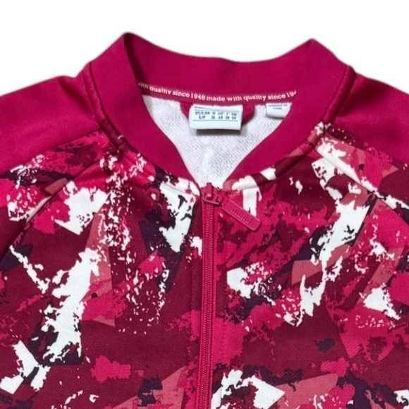 Puma All Over Print T7 Women's Track Jacket Love Potion Size Small Pink & White - Picture 8 of 16